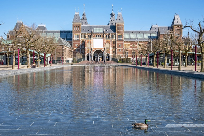 荷兰阿姆斯特丹20年3月5日Rijksmuseum在荷兰阿姆斯特丹的Corona危机电晕历史遗产图片
