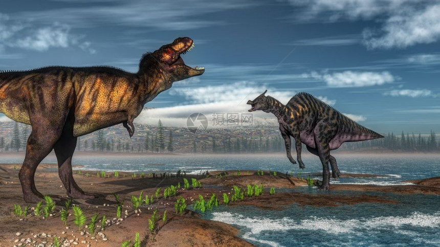 经过大量的肉食动物3D使暴龙和2D恐变成3D的三维化石3D使巨龙变成图片