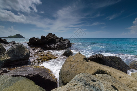 圣卢西亚加勒比海边岩礁加勒比海洋身体假期图片