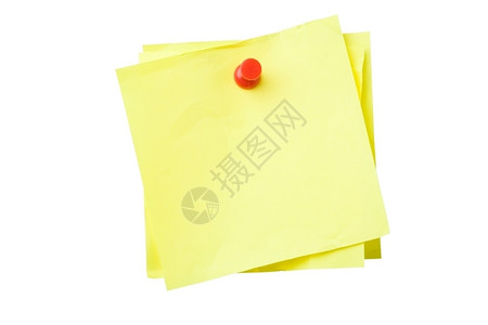 白色背景与剪切路径隔离的黄色粘贴笔记告诉床单物品图片