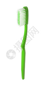 隔离在白色之上的绿塑料牙刷子合成物空腔图片