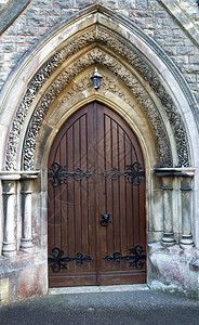 石工木教堂大门哥特风格艺术的精通图片