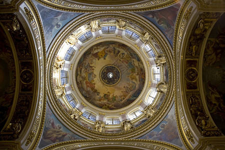 旅游基督一种俄罗斯座教堂的美丽天花板图片