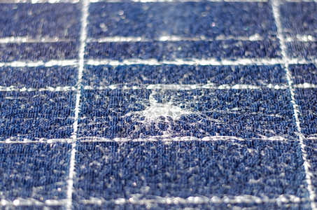 环境用于可再生电力产的一个破碎光电池板详细节休息气候图片