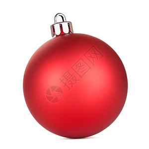 白色红色球倒影快乐的白色背景上孤立的红色圣诞节舞会红月球领域喜庆的设计图片