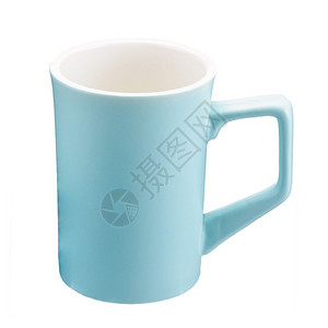 马克杯子喝在白色背景上孤立的咖啡或茶叶用瓷粘土杯在白色背景上孤立的咖啡茶叶陶瓷粘土杯国内的马克设计图片