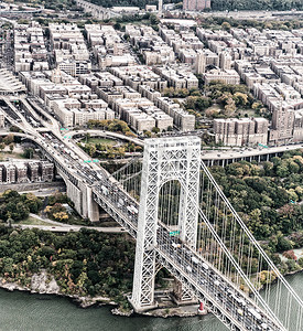 黄昏灯乔治华盛顿大桥纽约市从天而降概述图片
