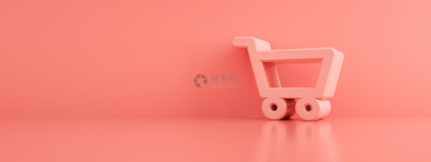 零售最小的空粉红色背景全模拟3d类的图片