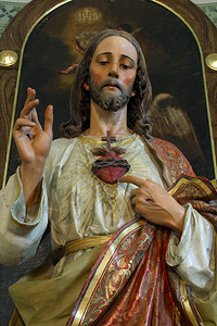 耶稣在十字架上天主教圣心克罗地亚Zacretje教区堂圣十字的礼祭坛扎克雷杰背景
