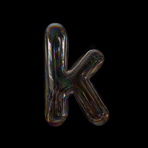不是泡字母K黑色背景上隔离的小写3d透明字体此母表对与水童年脆弱有关但不仅限于水有关的创造插图来说是完美的微不足道案子背景图片