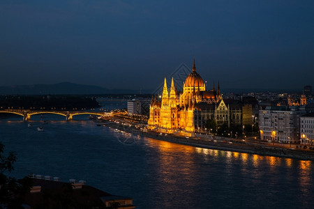 建筑学河岸匈牙利议会院布达佩斯晚间匈牙利议会院布达佩斯风景图片