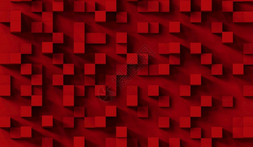 科学红色立方体抽象背景图案3d插艺术几何的图片