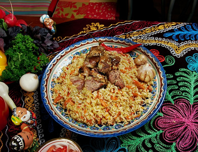 塔吉克蒲老东方乌兹别克比拉夫中亚美食印度人图片