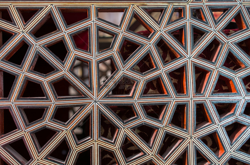 墙纸镶嵌具有几何图案的土耳其奥托曼艺术装饰图片