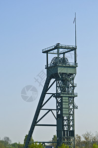 矿业框架结构体前ZecheOsterfeld在奥伯豪森的废版头板现在公园OLGA背景图片