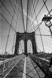 俯视纽约市灰度灰度城市的纽约布鲁克林大桥照片以黑白写成著名的背景