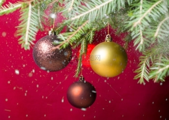 挂在圣诞树上的装饰球图片