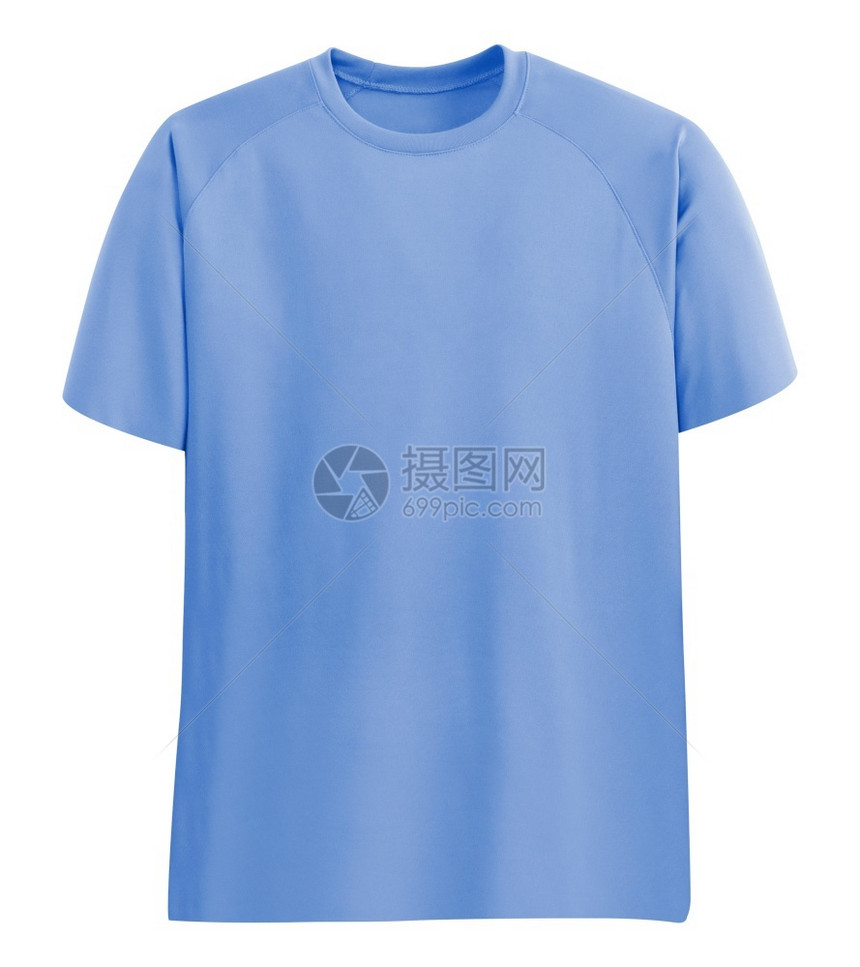 买运动质量白色上孤立的蓝T恤衫图片