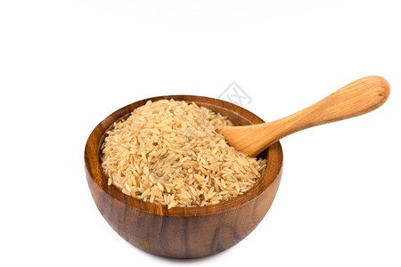 文化木制的白底碗中稻子种族背景图片