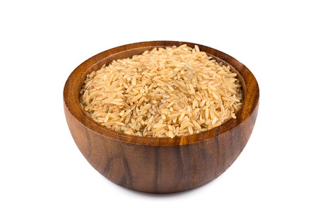 木碗里的糙米背景图片