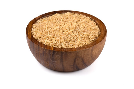 白底木碗中的稻子所有干燥亚洲人背景图片