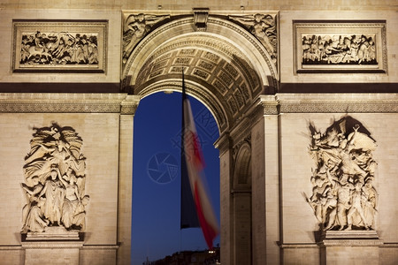 凯旋门在戴高乐广场巴黎法兰西岛国城市的历史图片