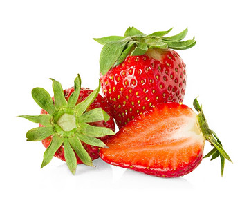 孤立的草莓有机生白色图片