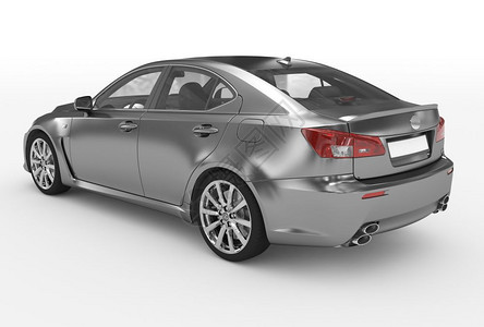 灰色车惠勒白色金属透明玻璃后左侧视图3D渲染金属的设计图片