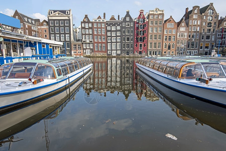 欧洲的荷兰运河从阿姆斯特丹到荷兰的城风景优美旅行图片