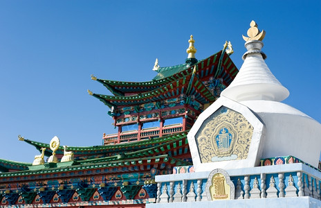宝塔舍利东反对佛教寺庙的白圣殿纪念碑图片