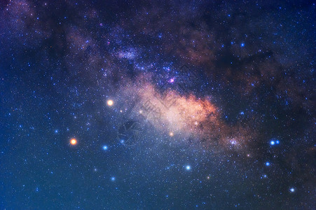 夜晚天空中的银河星空背景图片