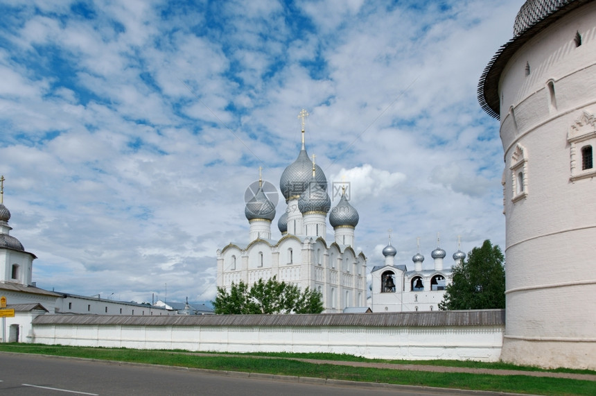 正统古城罗斯托夫韦利基俄罗斯的克里姆林宫寺庙图片