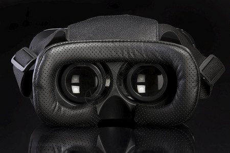 闪亮黑色底3D眼镜上的虚拟真实像Vrl技术经验多媒体图片