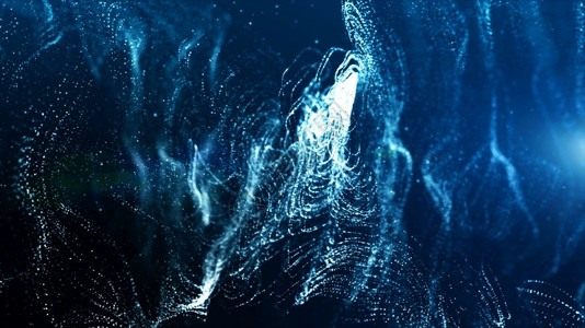 蓝色数字粒子波流技术背景概念基础质地结构体科学图片