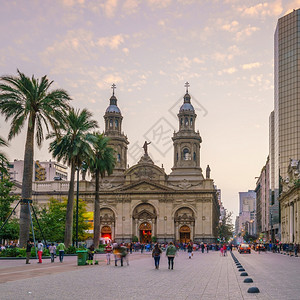 都会历史智利圣地亚哥Armas广场智利大教堂图片