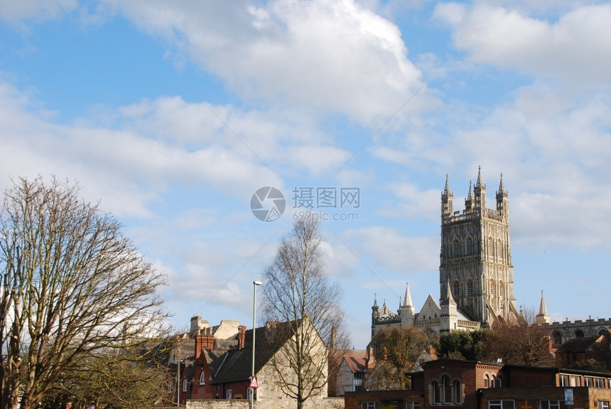 国标崇拜地英著名的Gloucester大教堂的美丽城市风景英国图片