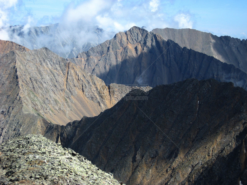夏天吉尔斯坦高山脉亚洲旅游行水高的图片