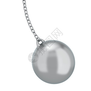 银项链危险反光的白色背景上孤立的折击球3D插图门户14设计图片