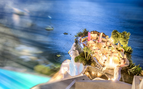 普吉岛斯米兰岛餐厅夏日夕阳开阔洋观风放松节假日旅行概念酒店桌子晚上设计图片