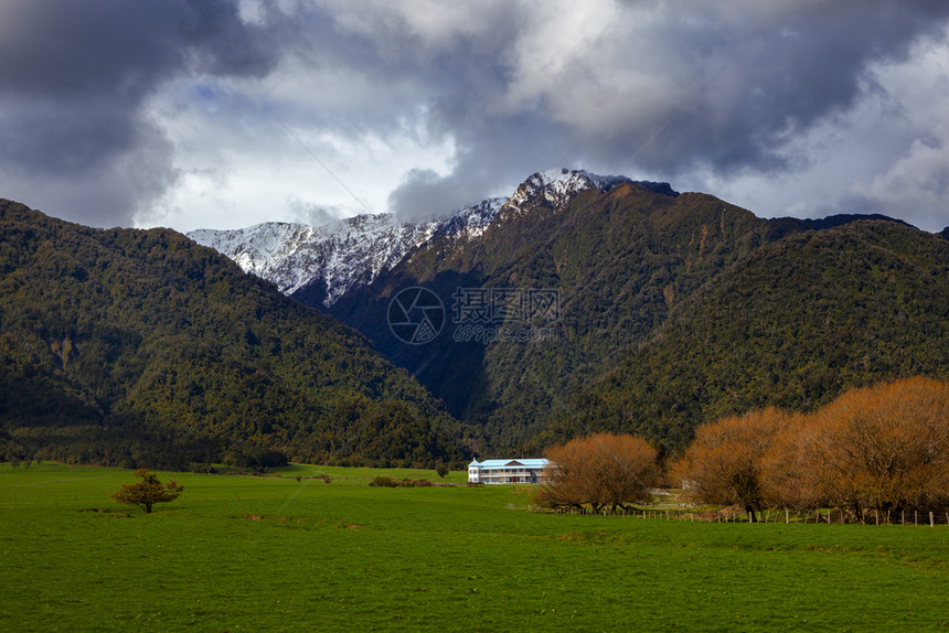 西海岸地区的美景南地新西兰雪风景观图片