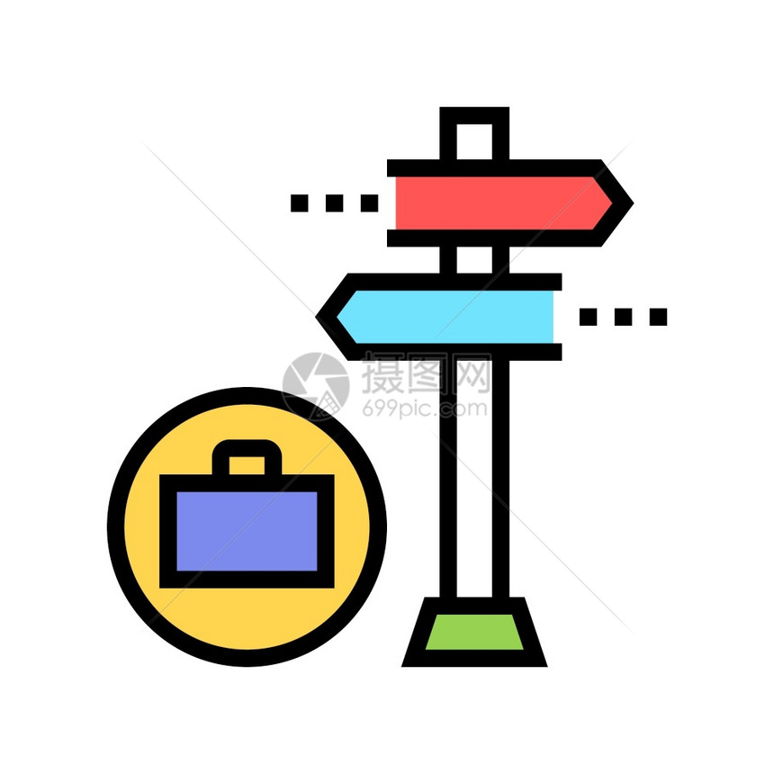 业务方向颜色图标矢量业务方向志隔离符号插图业务方向颜色标矢量插建造白色的团队图片
