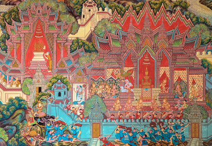 古老的佛教寺庙像在泰国Nonthhaburi雕像动物艺术女士图片