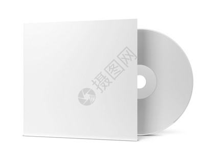 cd封面素材白色背景上孤立的空白cd覆盖3D插图目的数字复制设计图片