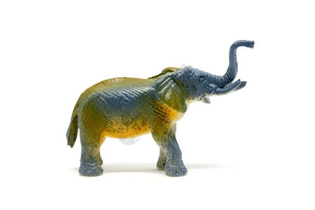 野生动物纪念品象牙在白色背景上孤立的象形模型动物玩具塑料图片