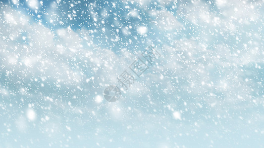 假期季节魔法寒冬和圣诞节背景天上落雪云朵笼罩着冬季和圣诞节图片