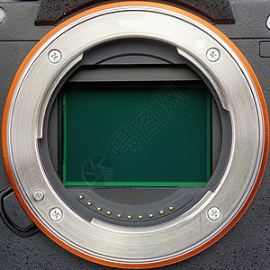 身体电子产品全尺寸照相机的镜头环有开放传感器盘近视图像照片图片