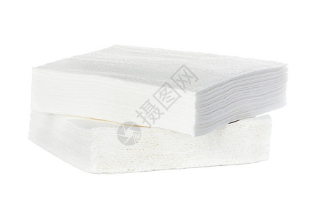 隔离的白方纸巾桩柔软的手帕图片