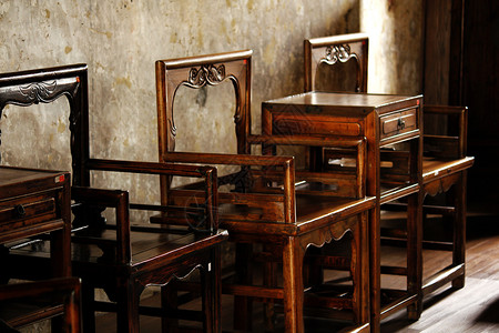 目的桌子风格木椅老复古的高清图片素材