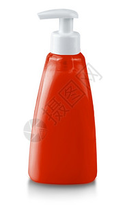 瓶签关心清除凝胶塑料泵肥皂瓶不贴上标签没有在白色背景上隔离的标签塑料泵肥皂瓶没有贴上标签设计图片