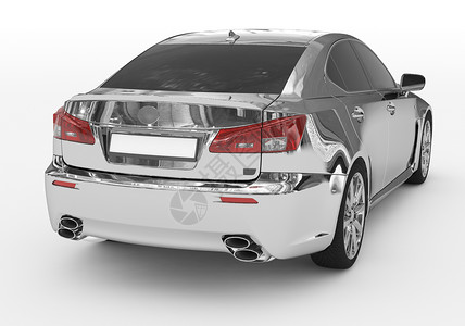 高惠勒车轮辆当代的白色铬有玻璃背右侧视图3D设计图片
